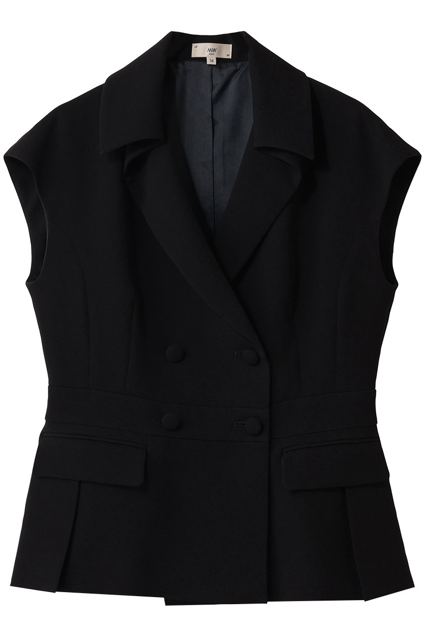 エムダブリュー/MWの【予約販売】トリアセテート ダブル ブレステッド スリーブレス ジャケット(ブラック/MW21-FJ002)