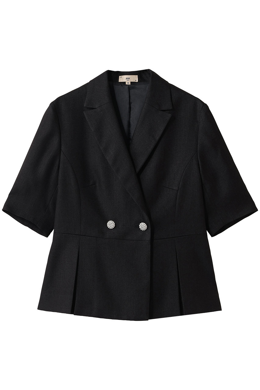 エムダブリュー/MWの【予約販売】トリアセテート (NL) ハーフ スリーブ ダブル ジャケット(ブラック/MW21 - FJ003)