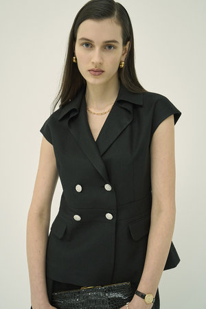 エムダブリュー/MWの【予約販売】トリアセテート (NL) ノースリーブ ダブル ジャケット(110800/110806)