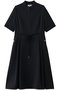【予約販売】トリアセテート (J) スタンド カラー ジップ ドレス エムダブリュー/MW ダークネイビー