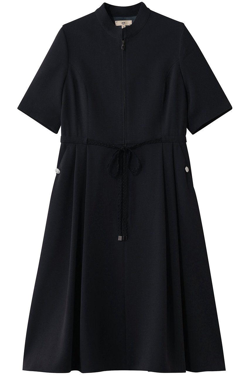 エムダブリュー/MWの【予約販売】トリアセテート (J) スタンド カラー ジップ ドレス(ダークネイビー/MW21 - FH002)