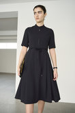 トリアセテート (J) スタンド カラー ジップ ドレス