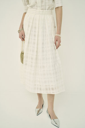 エムダブリュー/MWの【予約販売】コットンシルク チェック スカート(110700/110703)