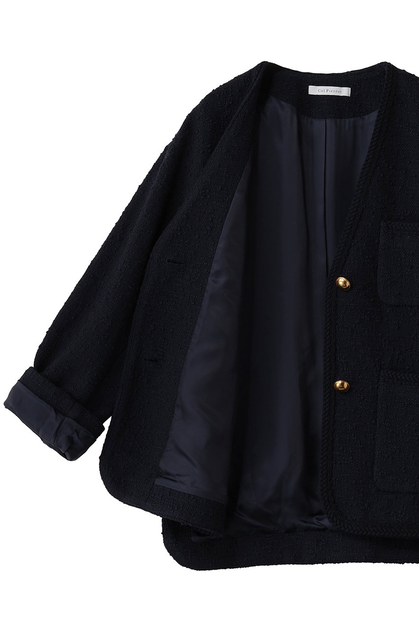 Col Pierrot(コル ピエロ)｜【ELLE SHOP限定】ノーカラーツィード