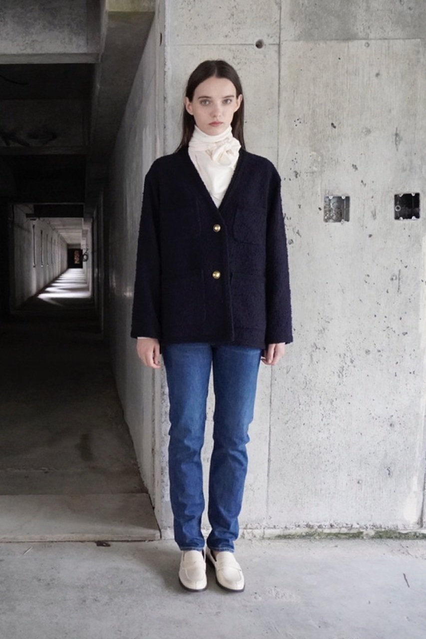col pierrot slim wool jacket ネイビー 中古・古着通販】Col Pierrot (コルピエロ) SLIM WOOL JACKET ネイビー