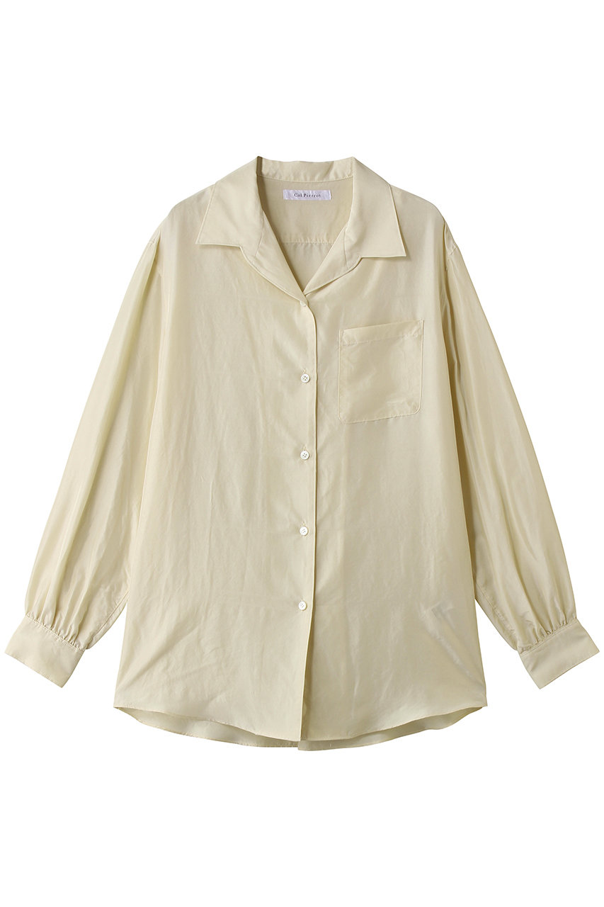 コル ピエロ/Col Pierrotの開襟ウォッシャブルシルクシャツ(アイボリー/1657)