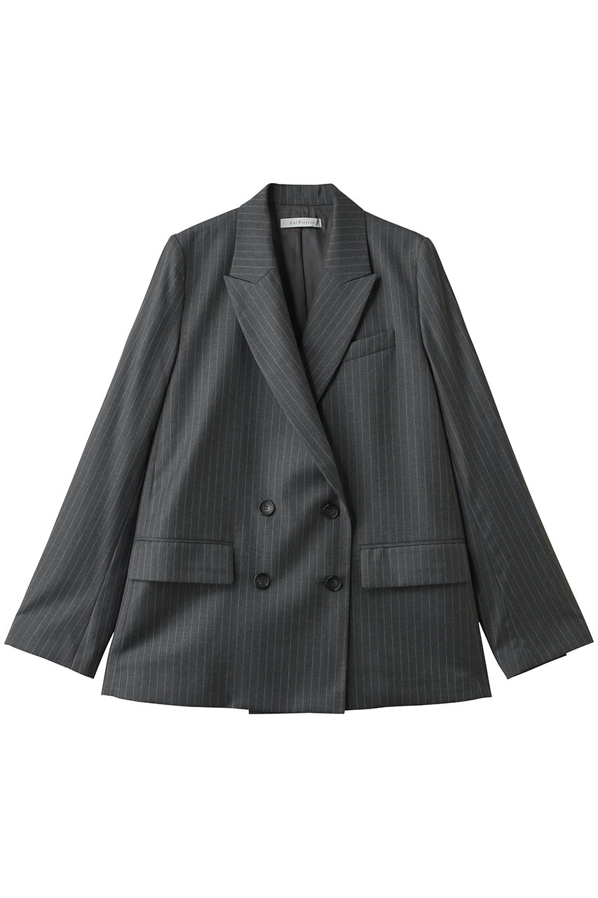 コル ピエロ/Col Pierrotのストライプマスキュリンジャケット(グレー/1618)