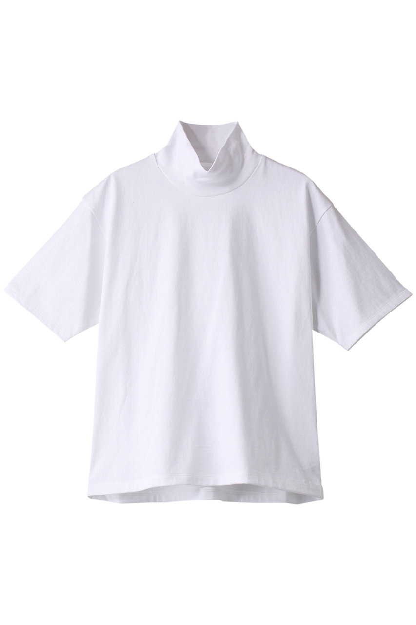 オールド イングランド/OLD ENGLANDのコットンジャージーハイネックTシャツ(ホワイト/818-20541001)
