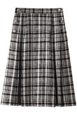 リネンウールチェックプリーツスカート