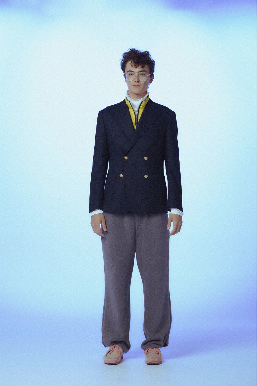 Vintage 極上ウール 濃紺 セットアップスーツ 上下×HERMESネクタイ EU