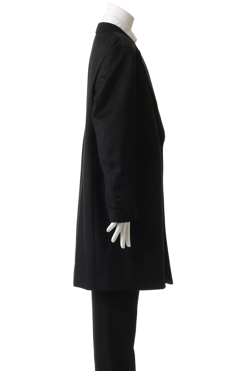オールドイングランド 黒 ロングコート 中古 36 カシミヤ混 チェスタータイプ