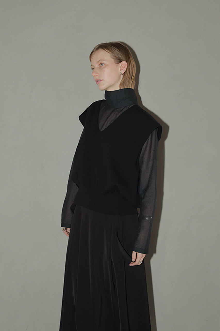 MANOF(マノフ)｜LAYERED KNIT TOPS/トップス/BLACK の通販