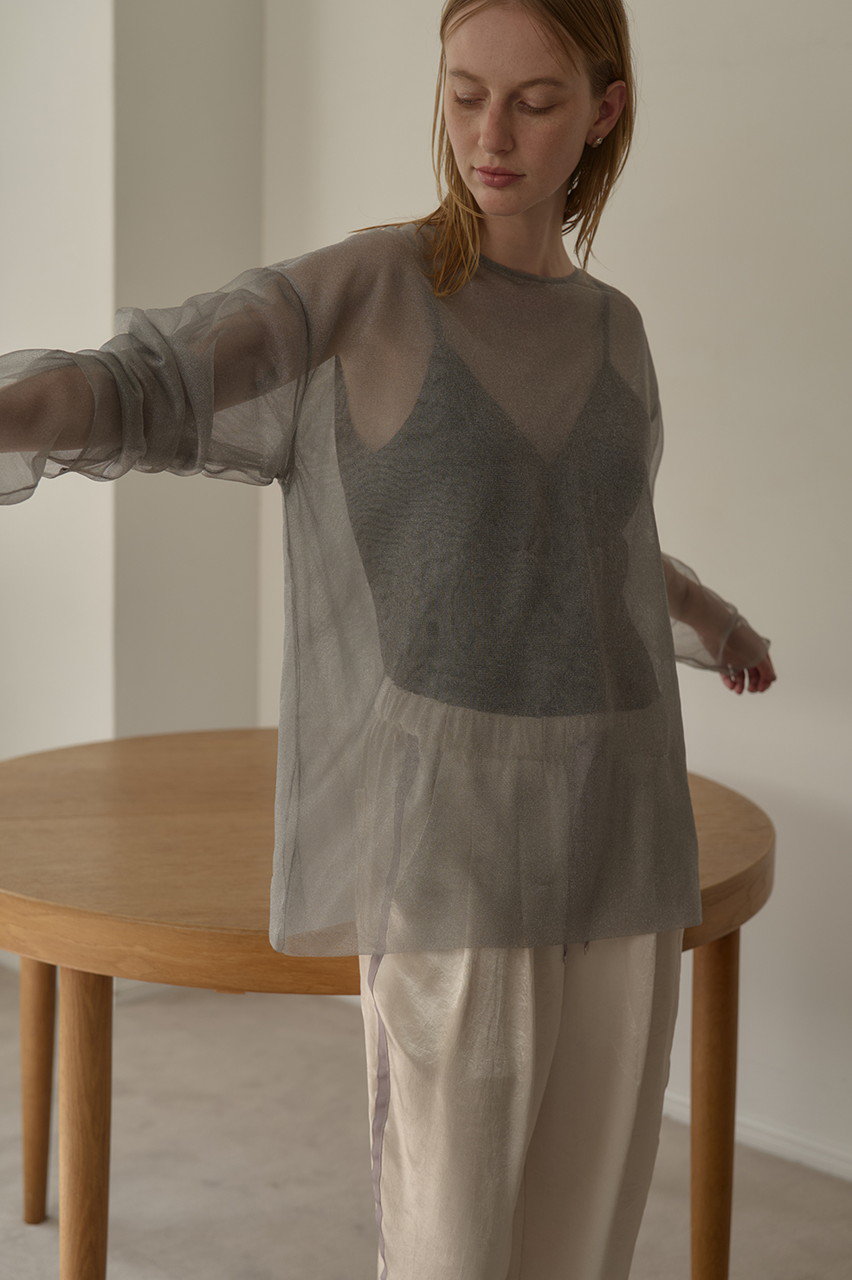 MANOF(マノフ)｜DOUBLE LAYERED KNIT/ニット/SILVER の通販｜ELLESHOP 