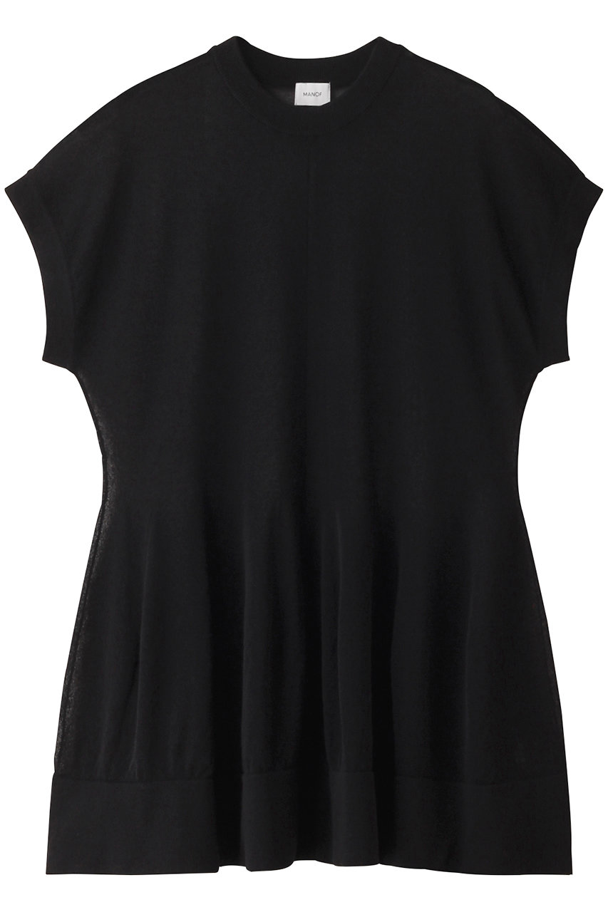 マノフ/MANOFのSHEER FLARE KNIT TOPS ニット/セーター(BLACK/87106-2012)