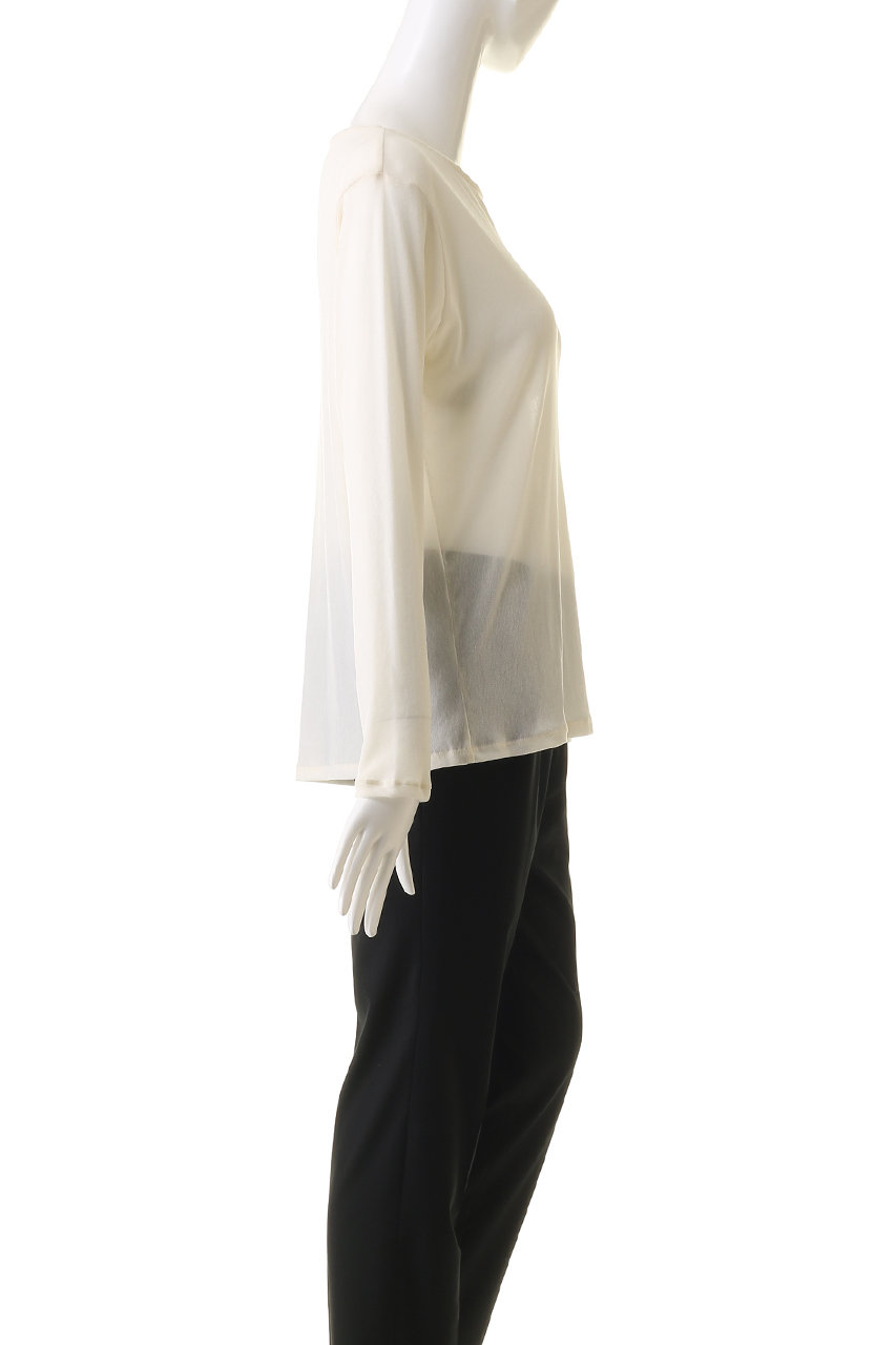MANOF マノフ　TULLE FLOCKED TOPS ホワイト TULLE FLOCKED TOPS（Tシャツ/カットソー）｜MANOF（マノフ）の