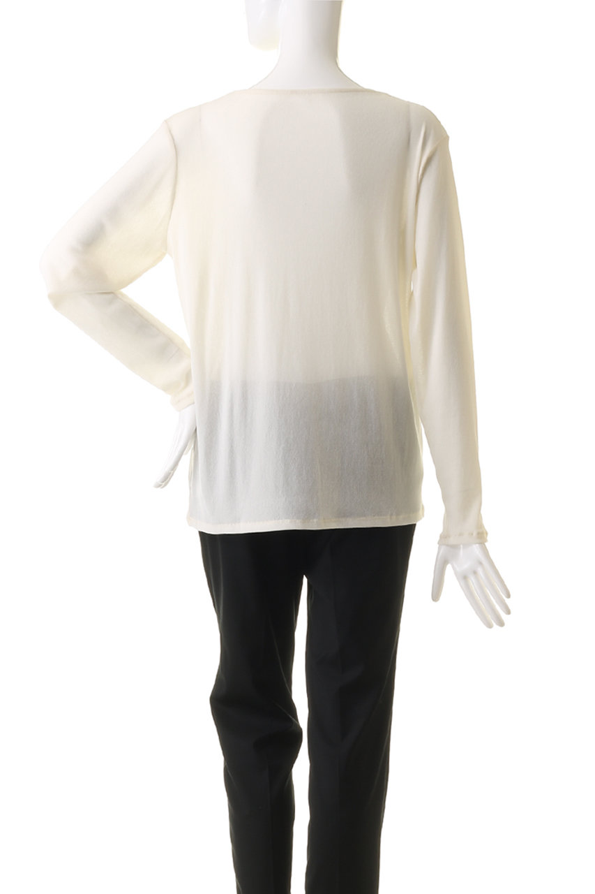 MANOF マノフ　TULLE FLOCKED TOPS ホワイト MANOF(マノフ)｜TULLE FLOKED TOPS Tシャツ/カットソー/IVORY の