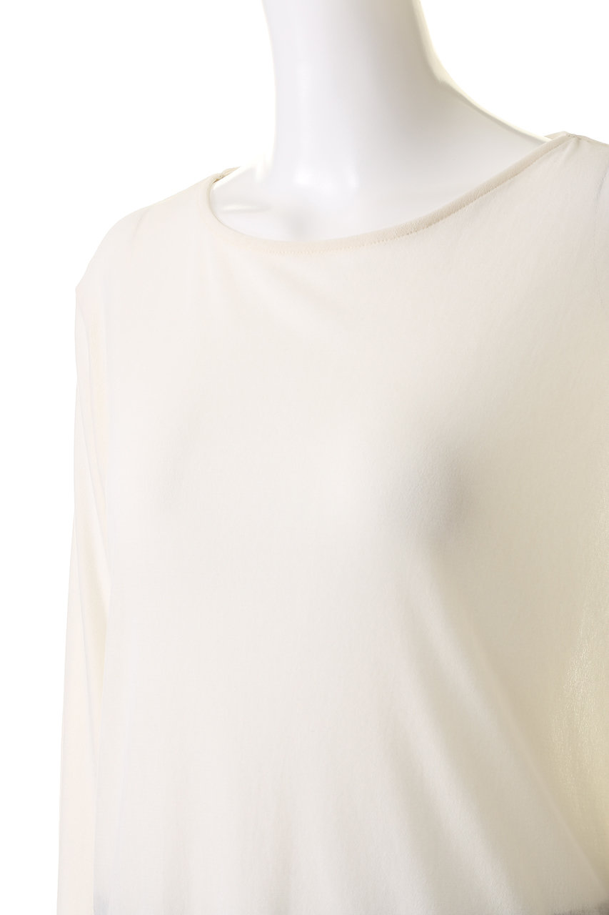 マノフ MANOF TULLE FLOKED TOPS （IVORY） MANOF(マノフ)｜TULLE FLOKED TOPS Tシャツ/カットソー/IVORY の