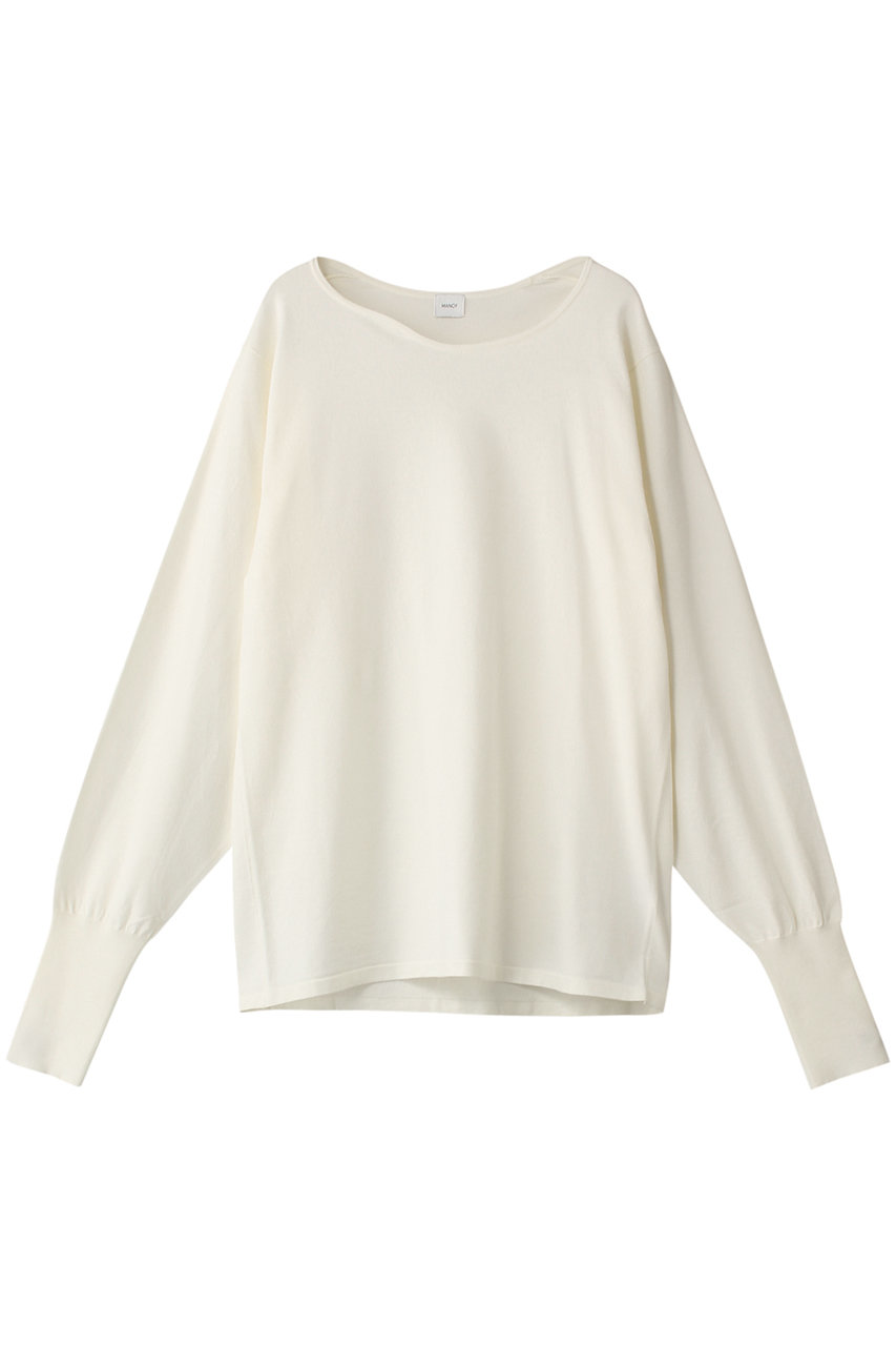 マノフ/MANOFのCURVE NECK KNIT TOPS ニット/セーター(IVORY/87106-2032)