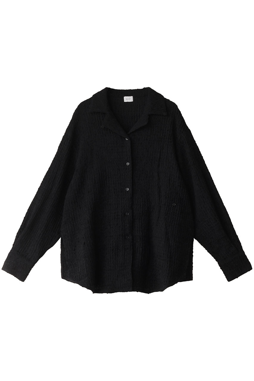 マノフ/MANOFのSHIRRING LACE SHIRTS シャツ/ブラウス(BLACK/87122-4132)