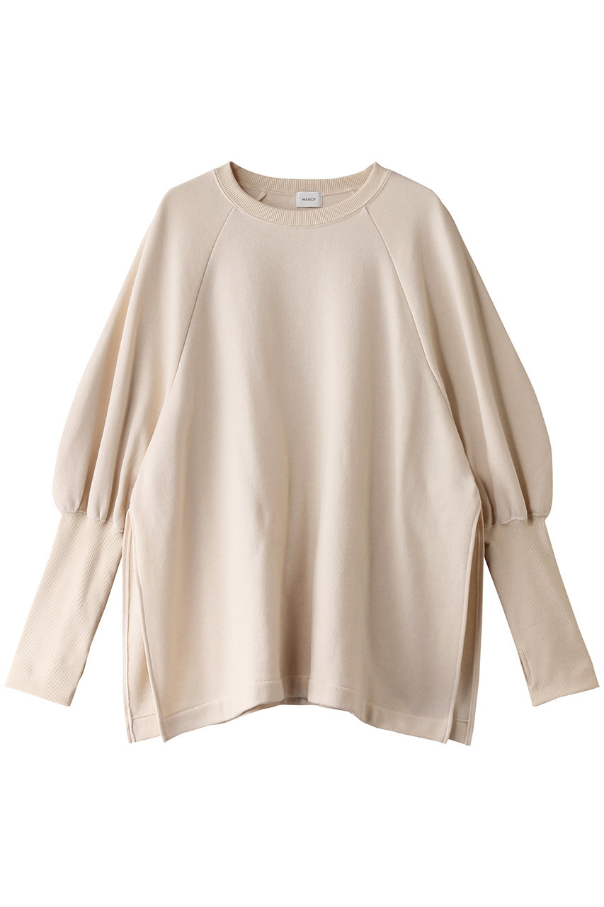 マノフ/MANOFのPUFF SLEEVE CUT TOPS Tシャツ/カットソー(IVORY/87105-1132)