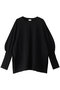 PUFF SLEEVE CUT TOPS Tシャツ/カットソー マノフ/MANOF BLACK