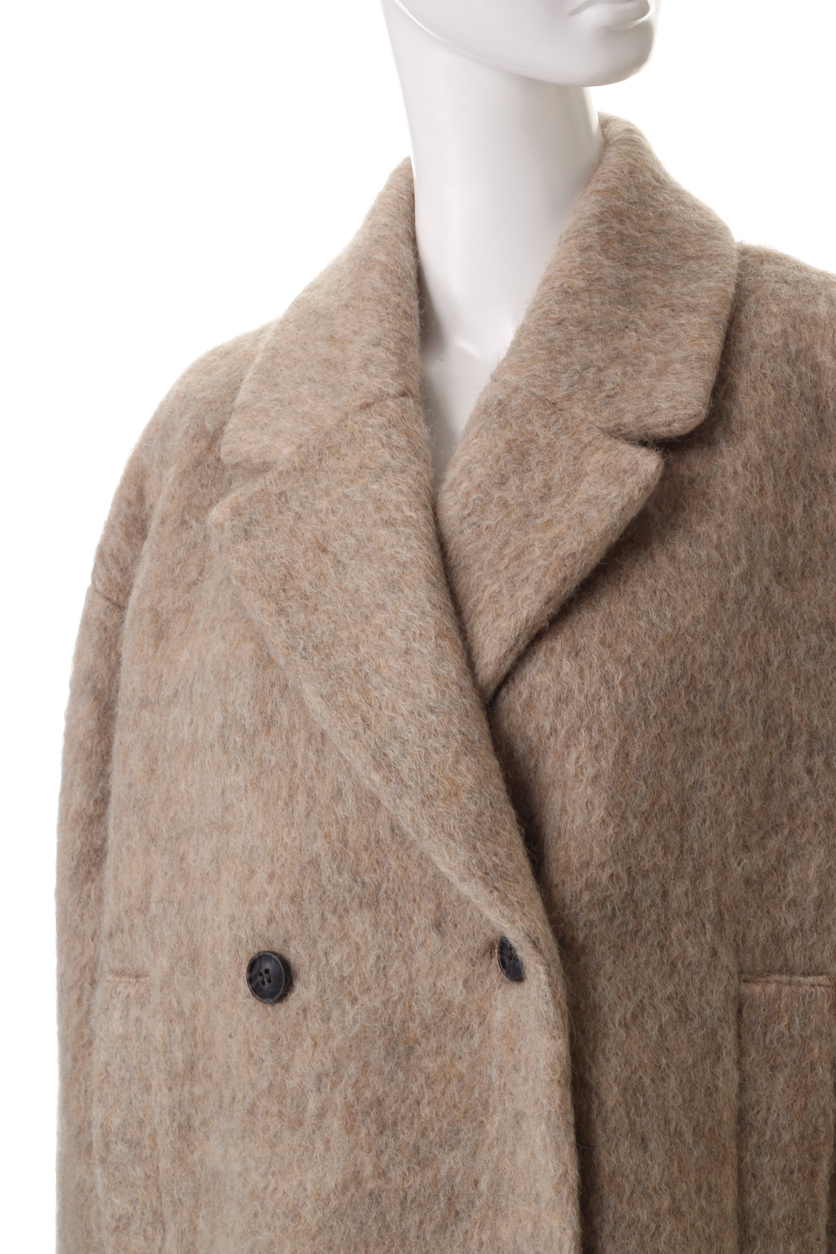 MANOF(マノフ)｜SHAGGY COCOON COAT コート/BEIGE の通販｜ELLESHOP 