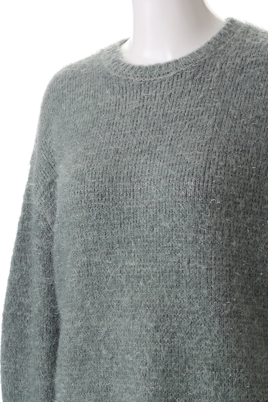 MANOF(マノフ)｜SHAGGY LAME KNIT TOPS ニット/MINT の通販｜ELLESHOP