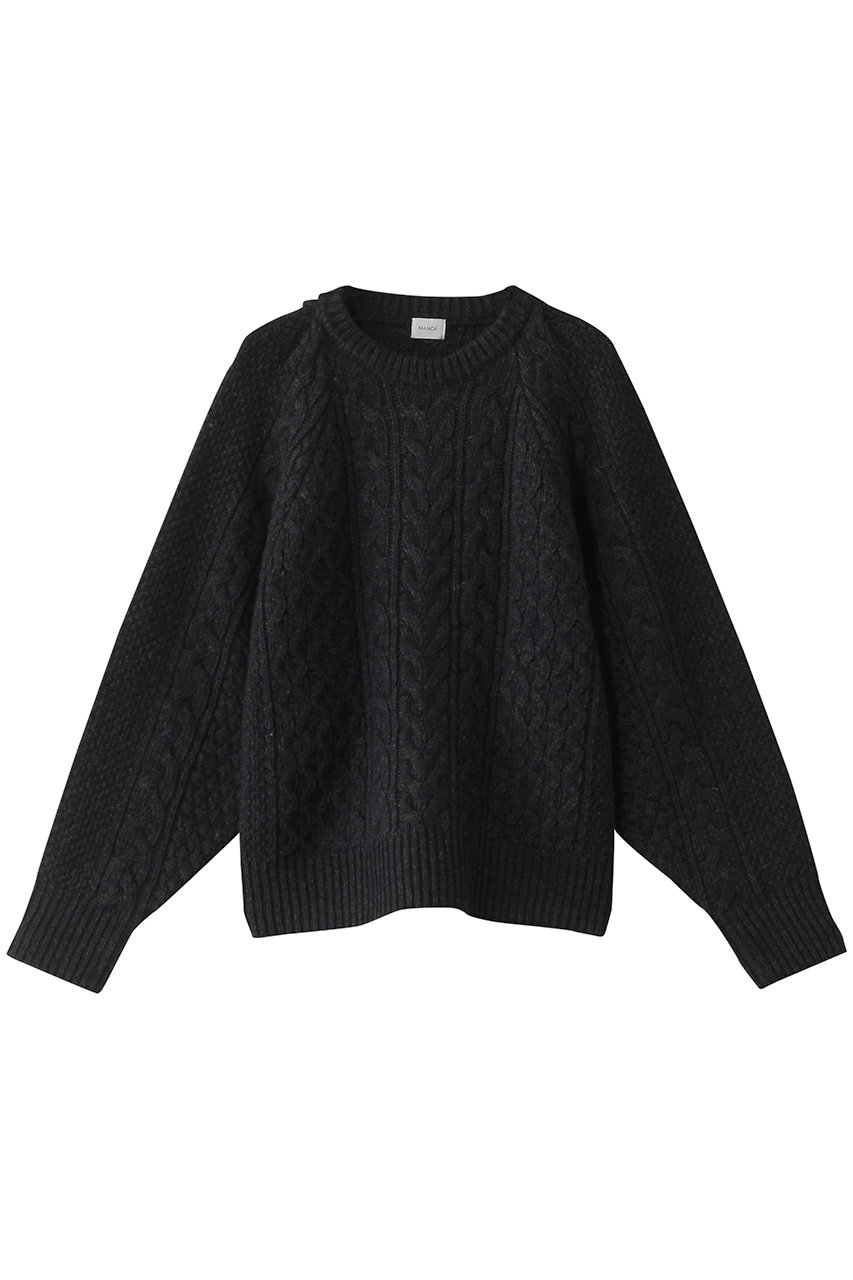 マノフ/MANOFのSHOULDER TUCK CABLE KNIT ニット(GRAY/87106-2122)