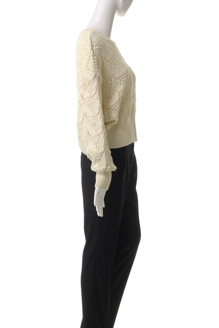 MANOF(マノフ)｜CROCHET ZIP KNIT TOPS/ニット/IVORY の通販