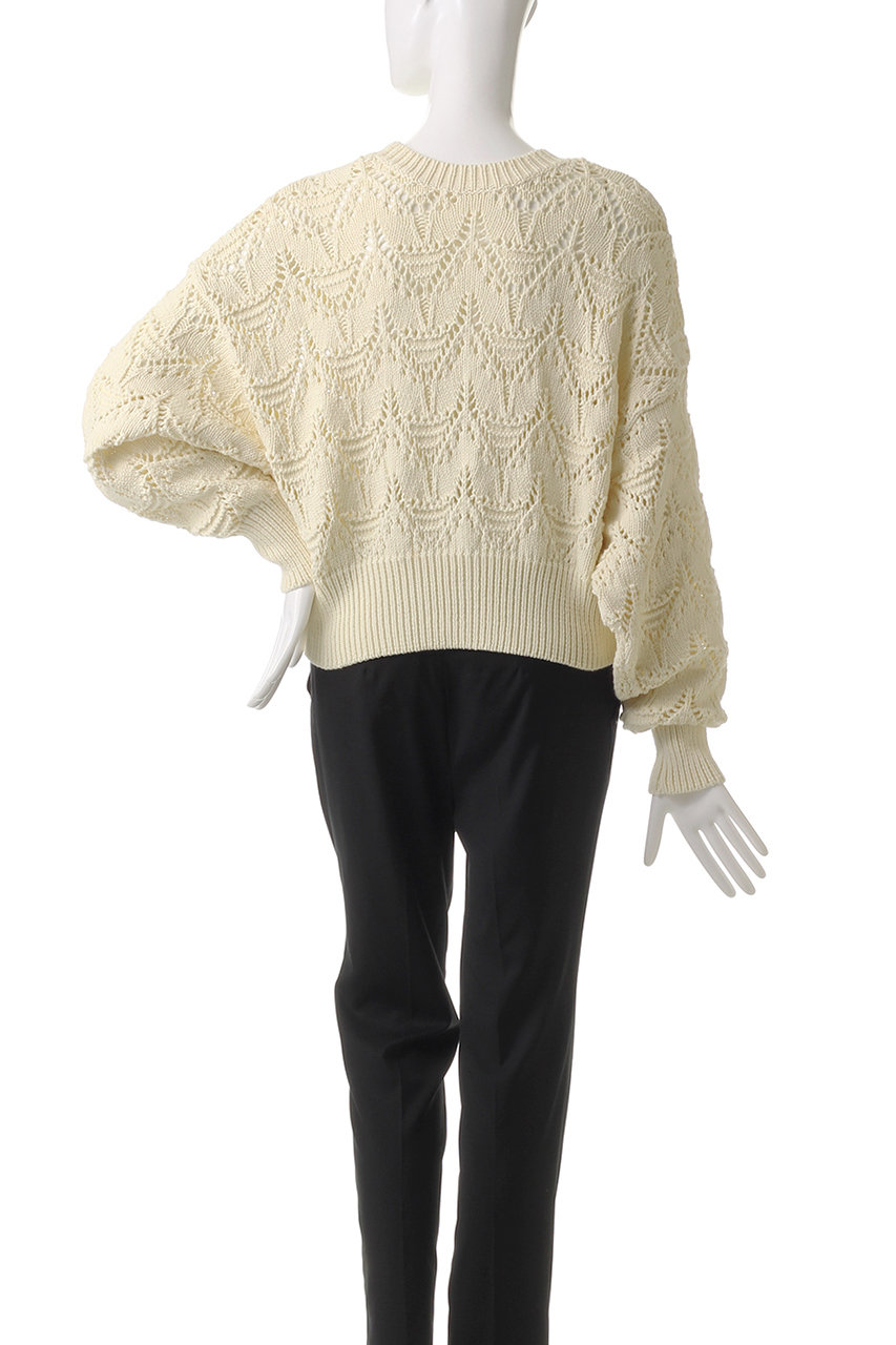 MANOF(マノフ)｜CROCHET ZIP KNIT TOPS/ニット/IVORY の通販