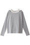 LAYER BORODER CUT TOPS/カットソー マノフ/MANOF LIGHT GRAY