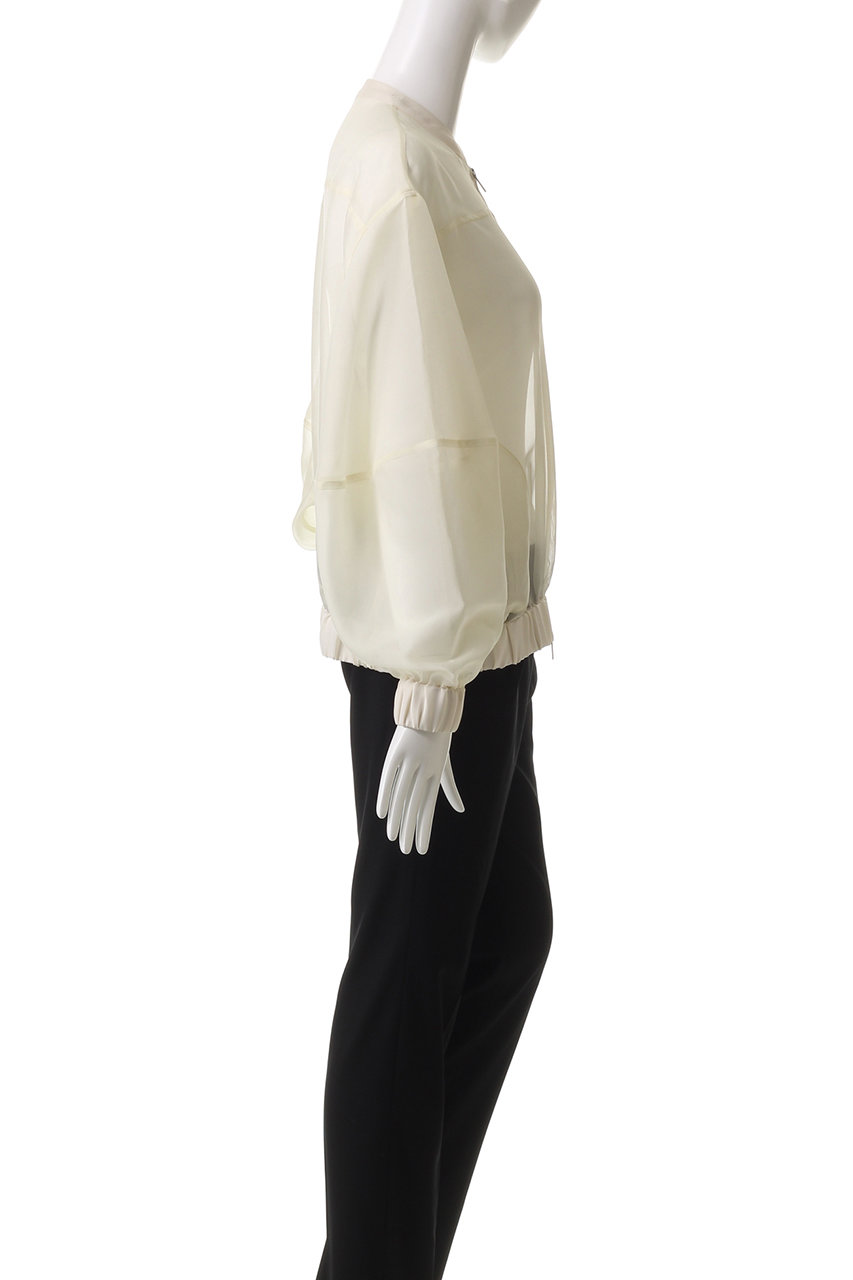 MANOF(マノフ)｜SHEER VOLUME SLEEVE BLOUSON/ブルゾン/IVORY の