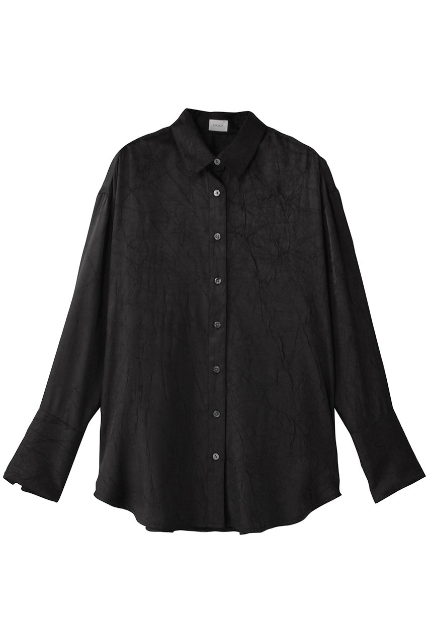 MANOF WASHER LONG SHIRTS/シャツ (BLACK, F) マノフ ELLE SHOP MANOF WASHER LONG SHIRTS/シャツ (BLACK, F) マノフ ELLE SHOP