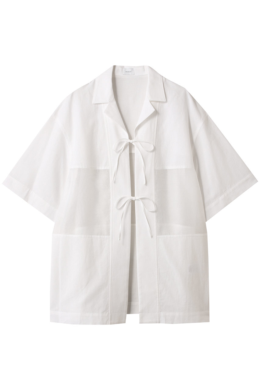 MANOF LINEN SHEER DOCKING/シャツ (WHITE, F) マノフ ELLE SHOP MANOF LINEN SHEER DOCKING/シャツ (WHITE, F) マノフ ELLE SHOP