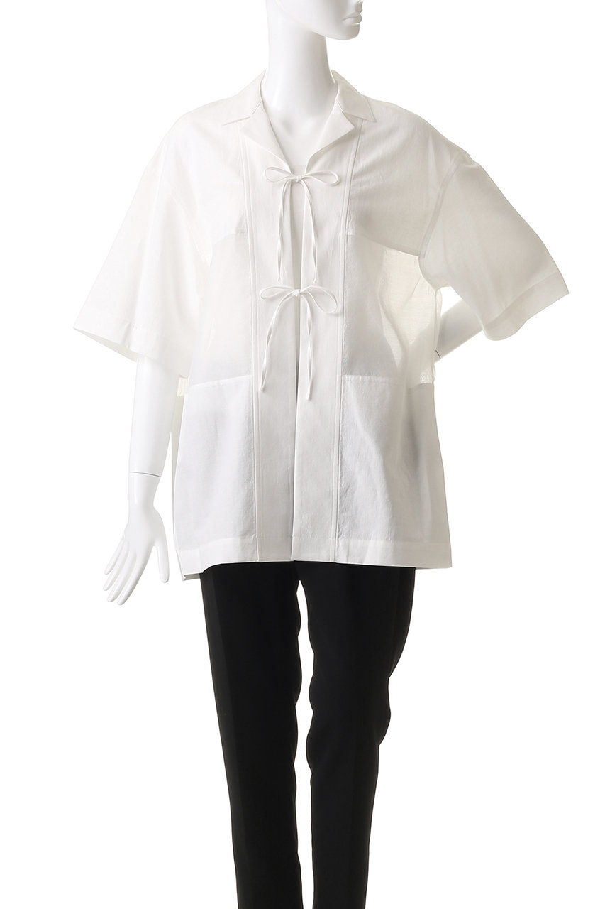 MANOF(マノフ)｜LINEN SHEER DOCKING/シャツ/WHITE の通販｜ELLESHOP  