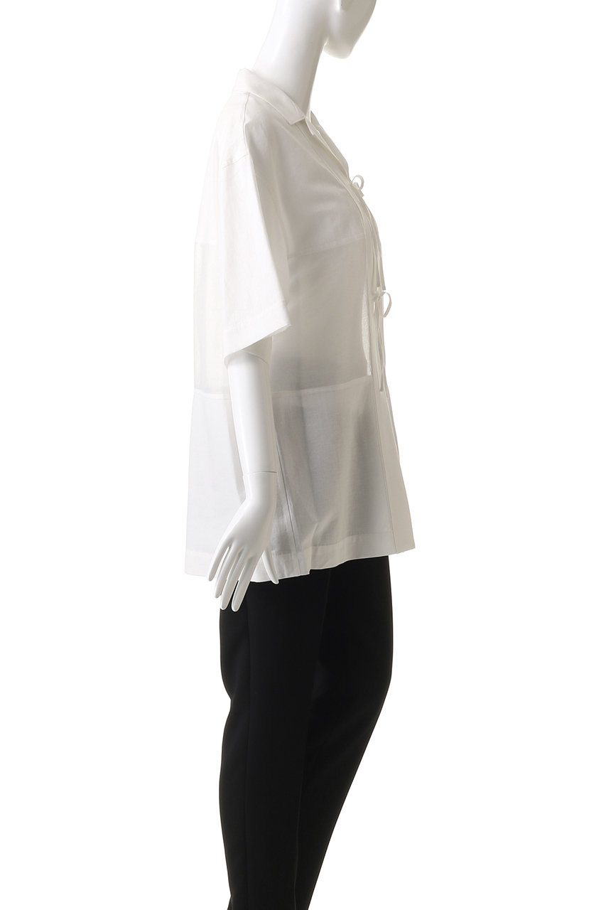 MANOF(マノフ)｜LINEN SHEER DOCKING/シャツ/WHITE の通販｜ELLESHOP  