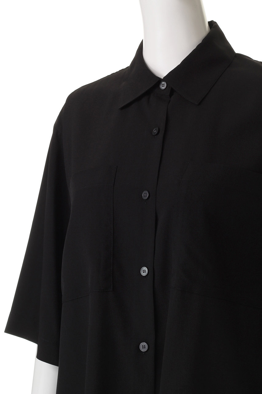 MANOF(マノフ)｜BACK LAYER SHIRT/シャツ/BLACK の通販｜ELLESHOP 