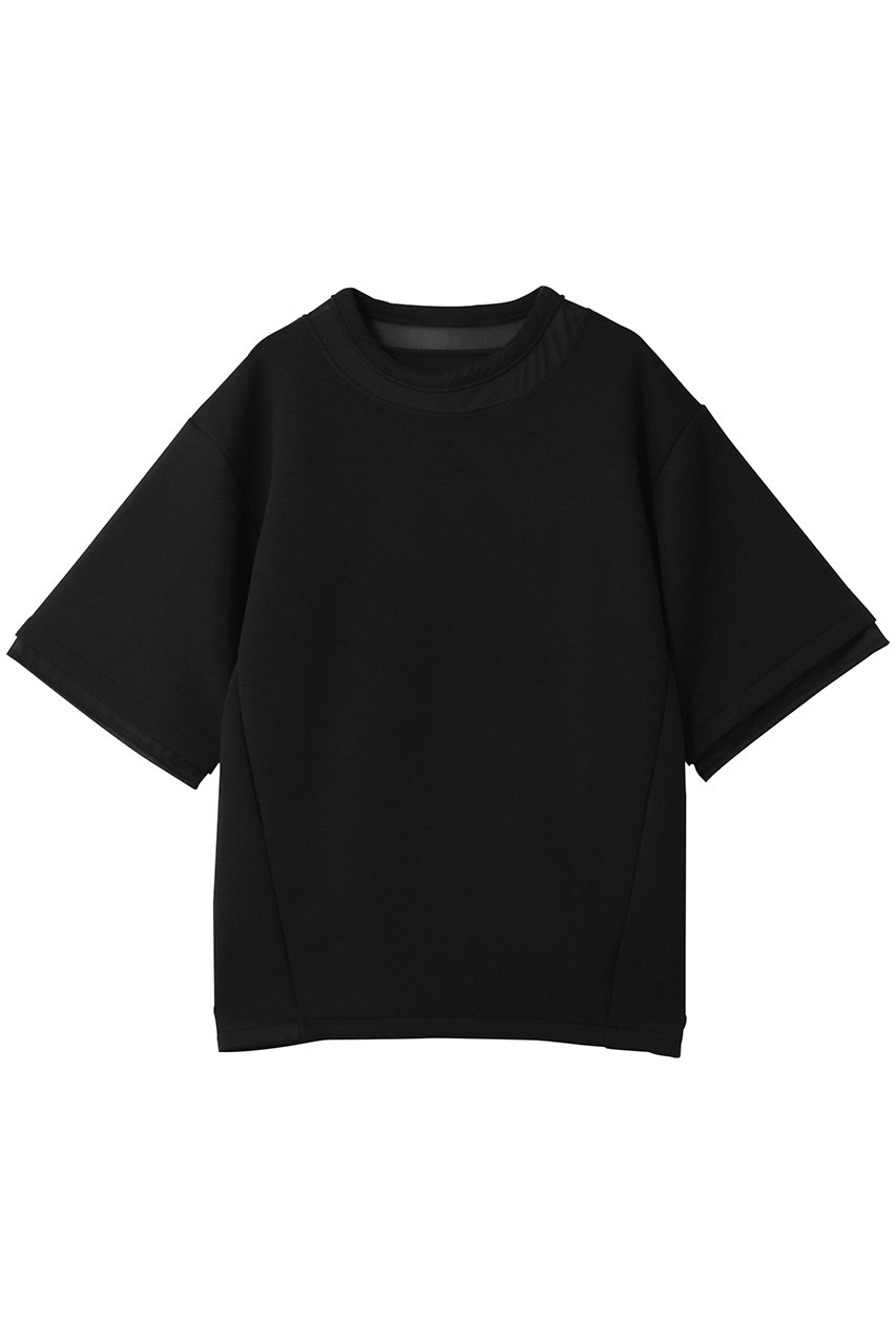 MANOF SHEER NECK CUT TOPS/カットソー (BLACK, F) マノフ ELLE SHOP MANOF SHEER NECK CUT TOPS/カットソー (BLACK, F) マノフ ELLE SHOP