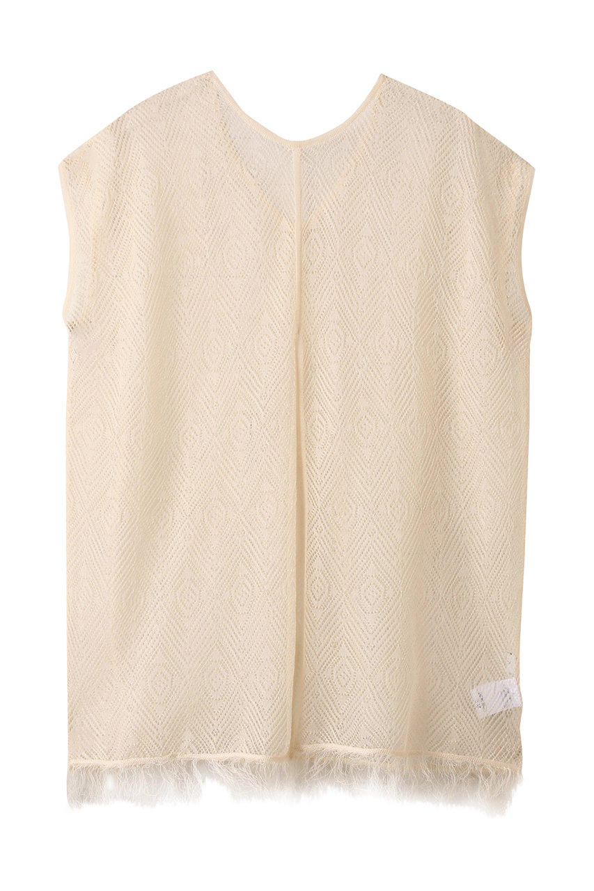MANOF SHEER CROCHET KNIT TOPS/ニット (IVORY, F) マノフ ELLE SHOP MANOF SHEER CROCHET KNIT TOPS/ニット (IVORY, F) マノフ ELLE SHOP
