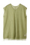 SHEER CROCHET KNIT TOPS/ニット マノフ/MANOF GREEN