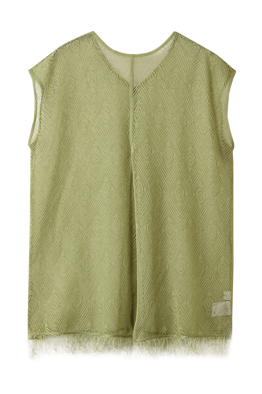 MANOF SHEER CROCHET KNIT TOPS/ニット (GREEN, F) マノフ ELLE SHOP MANOF SHEER CROCHET KNIT TOPS/ニット (GREEN, F) マノフ ELLE SHOP