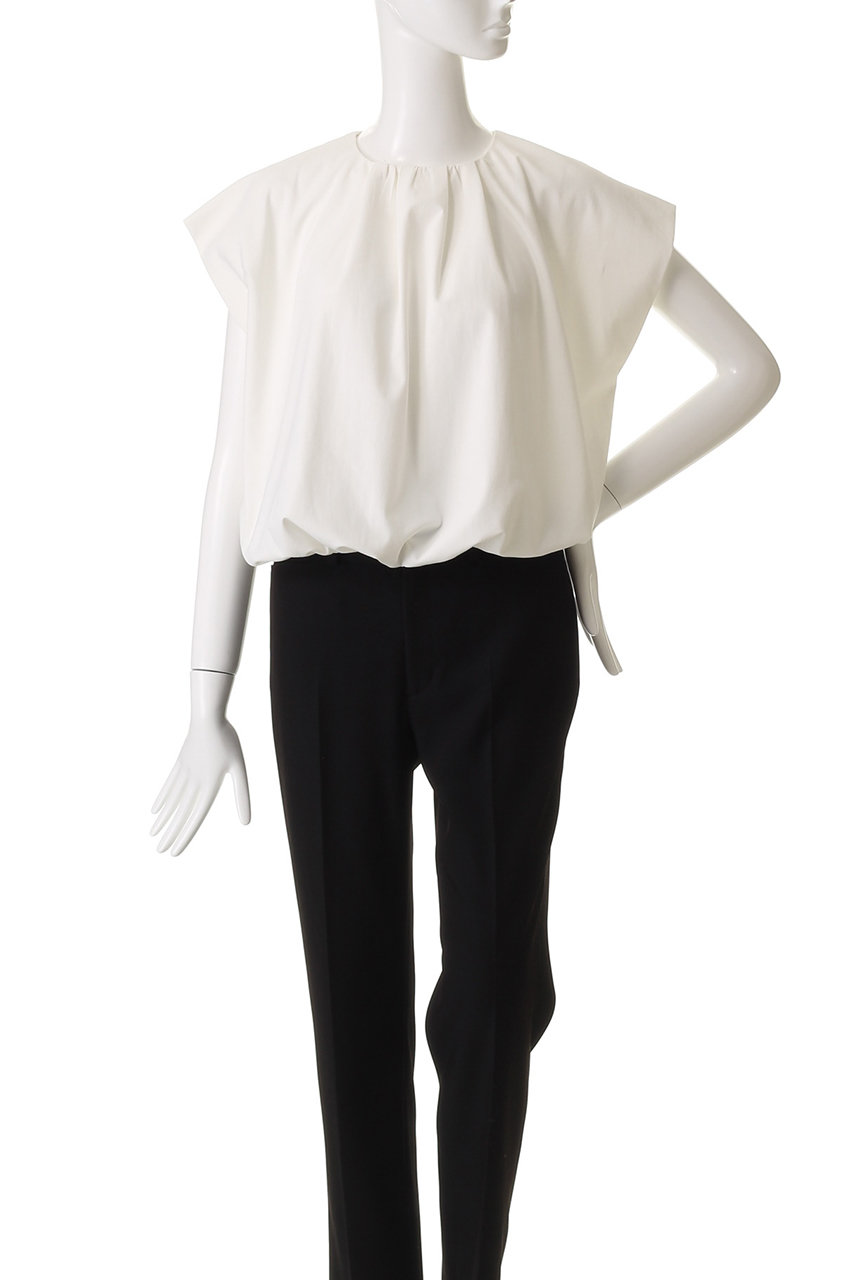 MANOF(マノフ)｜GATHER COMPACT CUT TOPS/カットソー/WHITE の