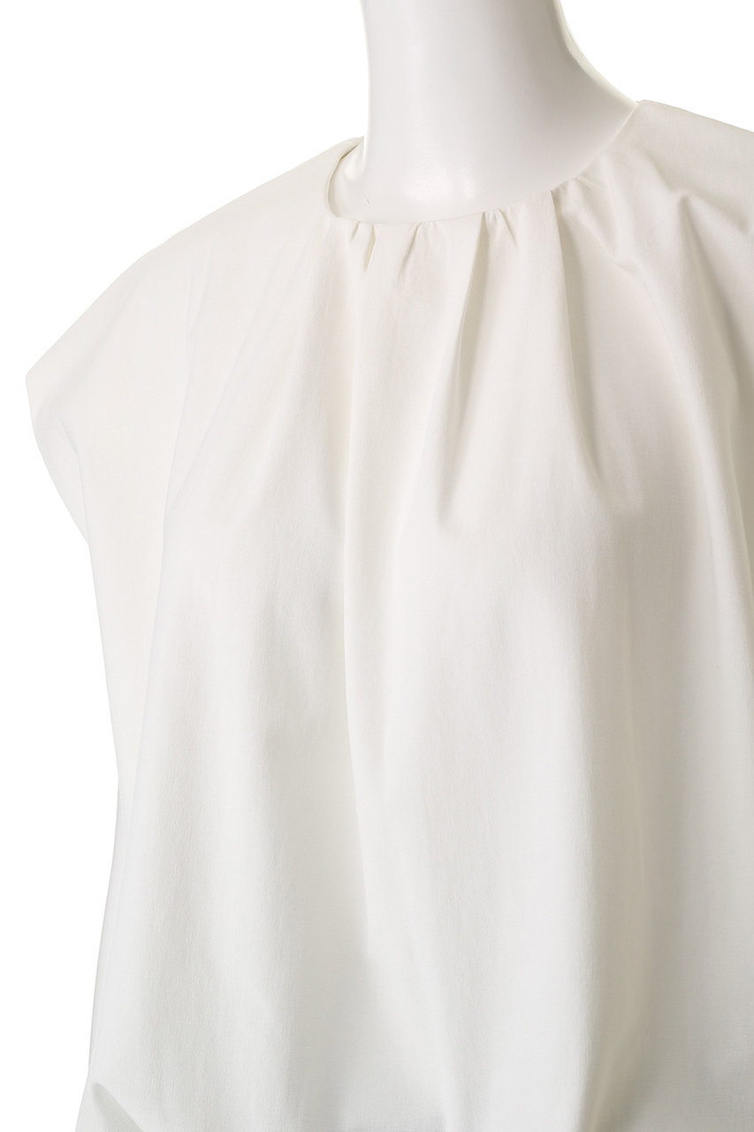 MANOF(マノフ)｜GATHER COMPACT CUT TOPS/カットソー/WHITE の