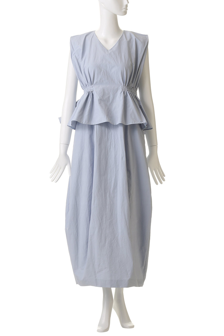 ワンピース MANOF GATHER WAIST COCOON ONE PIECE MANOF(マノフ)｜GATHER WAIST COCOON ONE PIECE ワンピース/BLUE