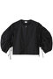 DRAWSTRING SLEEVE SHORT BLOUSE シャツ・ブラウス マノフ/MANOF BLACK