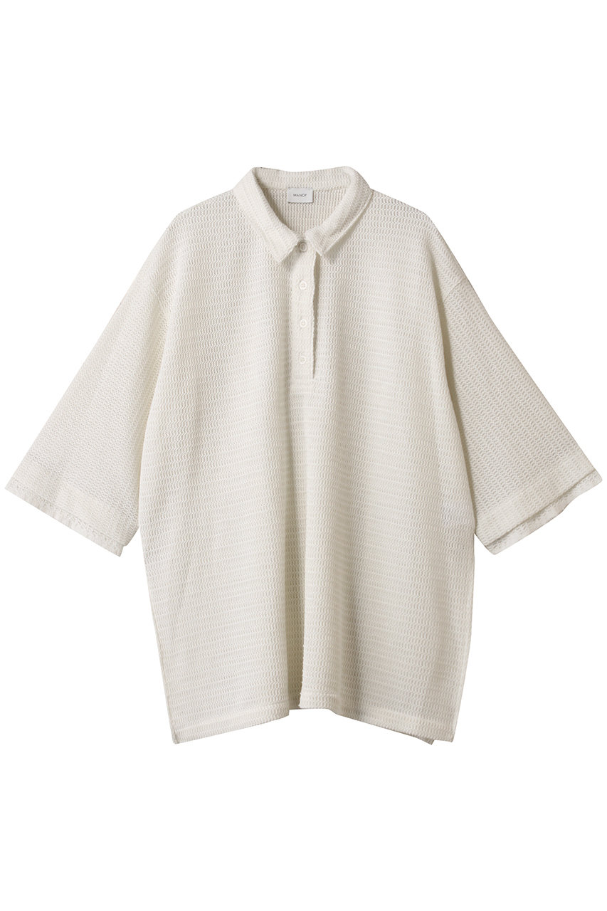 MANOF MESH POLO SHIRTS Tシャツ・カットソー (WHITE, F) マノフ ELLE SHOP MANOF MESH POLO SHIRTS Tシャツ・カットソー (WHITE, F) マノフ ELLE SHOP