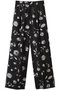 BLURRED FLOWER WIDE PANTS パンツ マノフ/MANOF BLACK