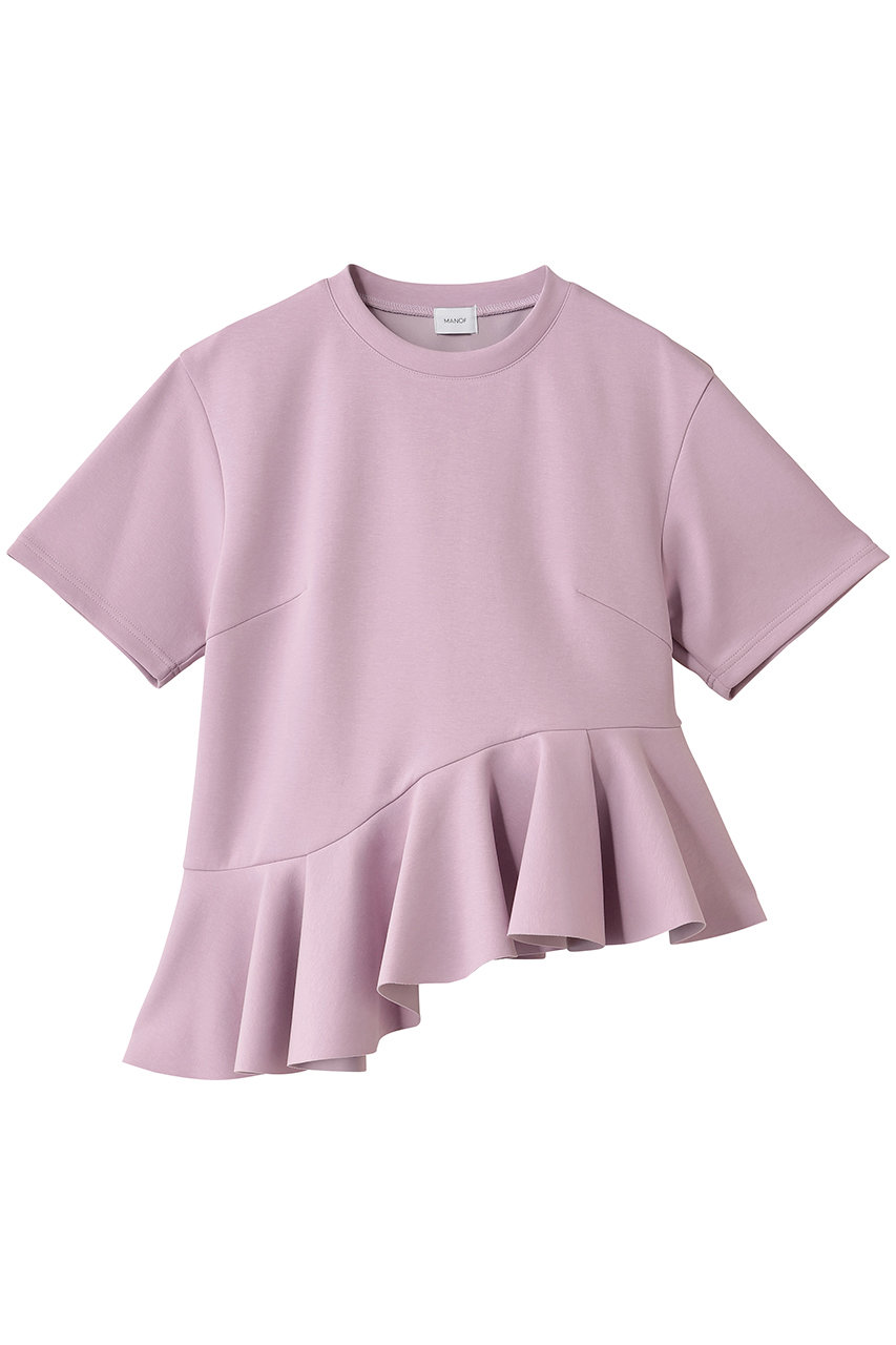 MANOF FRILL DESIGN CUT TOPS Tシャツ・カットソー (PURPLE, F) マノフ ELLE SHOP MANOF FRILL DESIGN CUT TOPS Tシャツ・カットソー (PURPLE, F) マノフ ELLE SHOP