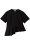 FRILL DESIGN CUT TOPS Tシャツ・カットソー マノフ/MANOF BLACK