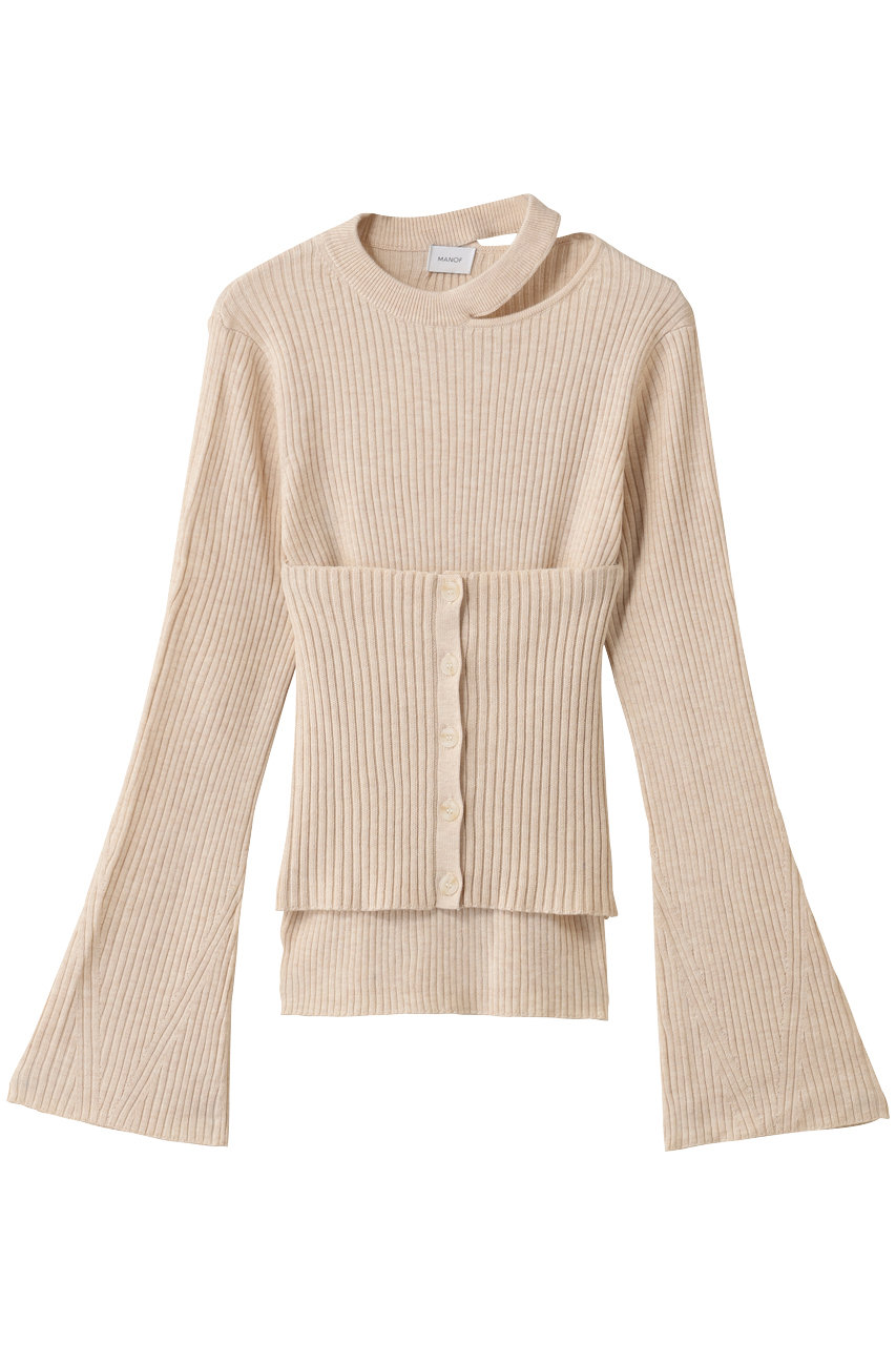 マノフ/MANOFのBUSTIER SET RIB KNIT ニット(BEIGE/89106-2062)
